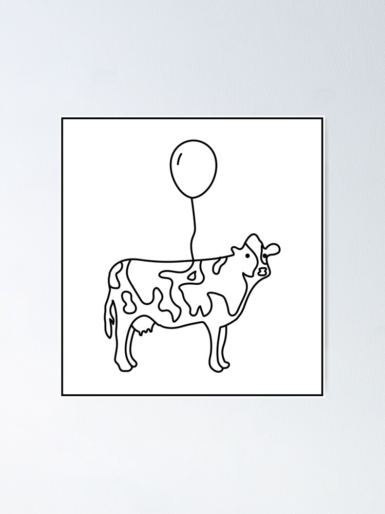 "Floating Cow Outline" Poster by iqian Redbubble