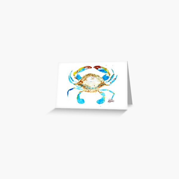 Blue Crab without splats by Jan Marvin Greeting Card