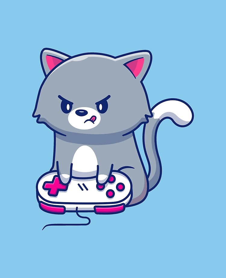 EASY How to Draw a CAT PLAYING VIDEOGAMES 