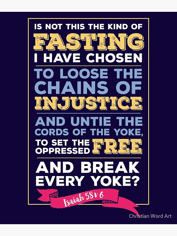 Isaiah 58:6, Injustice, Loose the chains, scripture, Christian gift by BWDESIGN