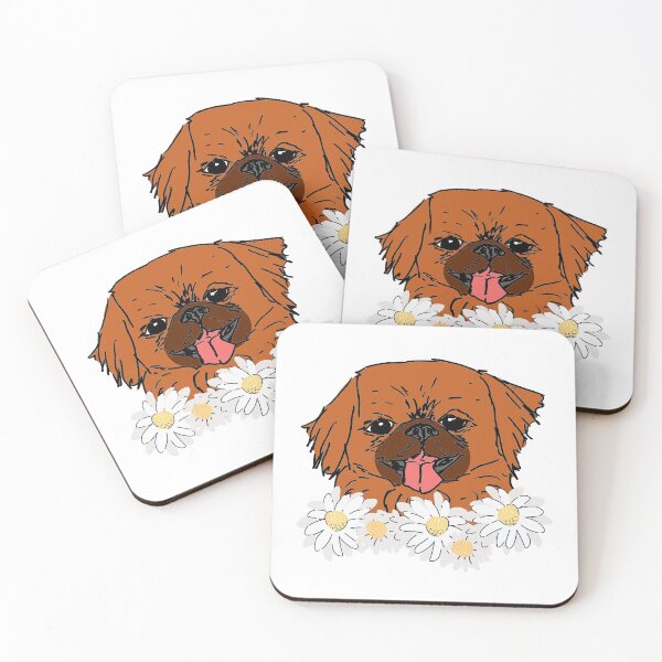 Item preview, Pekingese dog with flowers designed and sold by NinaBetterNot.