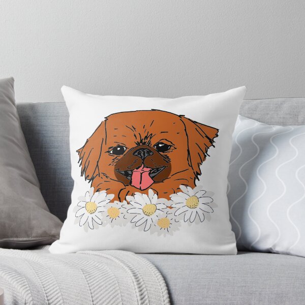 Item preview, Pekingese dog with flowers designed and sold by NinaBetterNot.