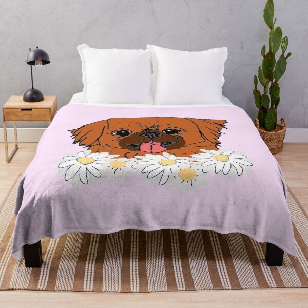 Item preview, Pekingese dog with flowers designed and sold by NinaBetterNot.