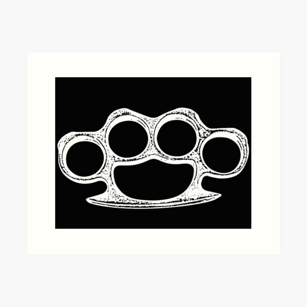 3.2 Black White Brass Knuckle Dusters Iron on Patch Novelty GIFTS -   Australia