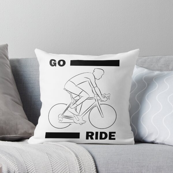 Item preview, Go Ride Text Bar Cyclist Line Art Logo designed and sold by RabeDesigns.