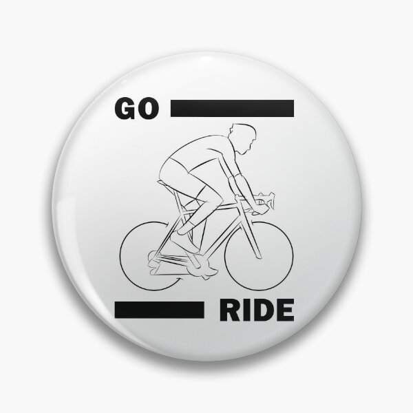 Artikelvorschau, Go Ride Textleiste Radfahrer Strichzeichnung Logo entworfen und verkauft von RabeDesigns.