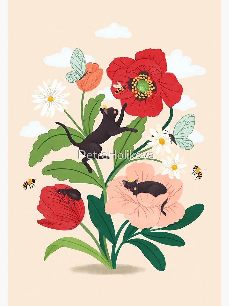 Tiny cats with flowers by PetraHolikova