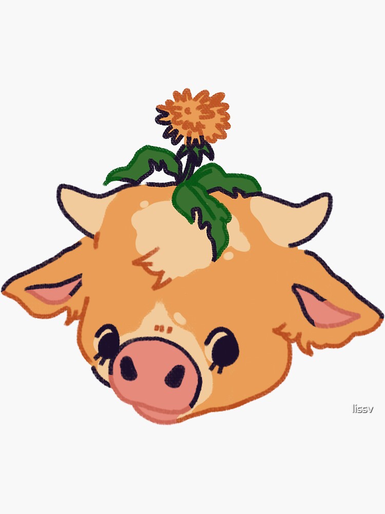  Dandelion Moobloom Minecraft Flower Cow Sticker by lissv 