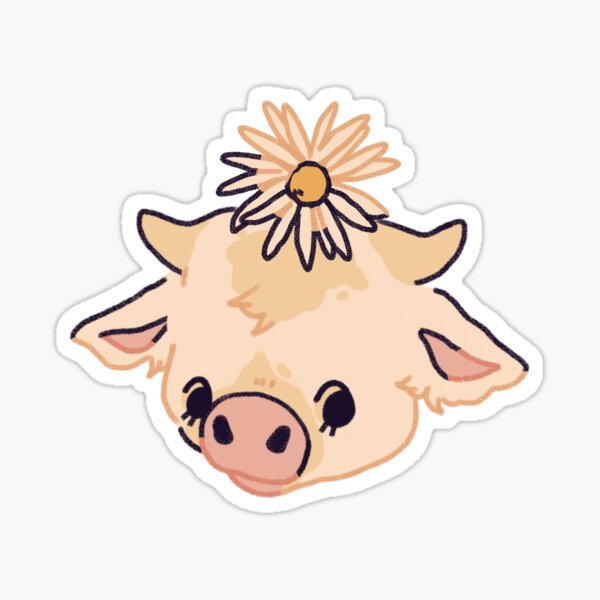 Oxeye Daisy Moobloom Minecraft Flower Cow Sticker