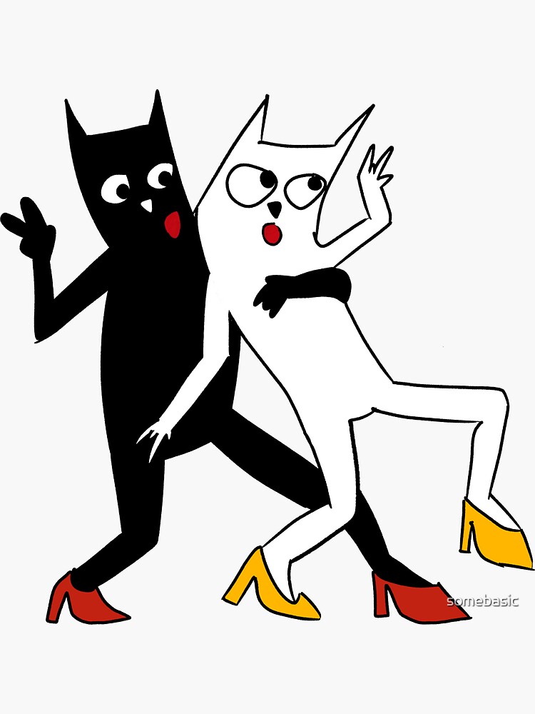 "Dancing Cats" Sticker for Sale by somebasic Redbubble