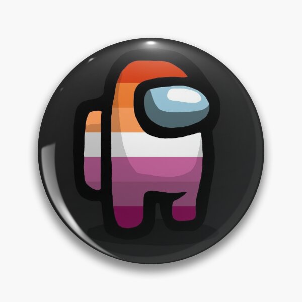 Lesbian Pride Among Us Crew Member Black Background Pin By Jaded Skylark Redbubble