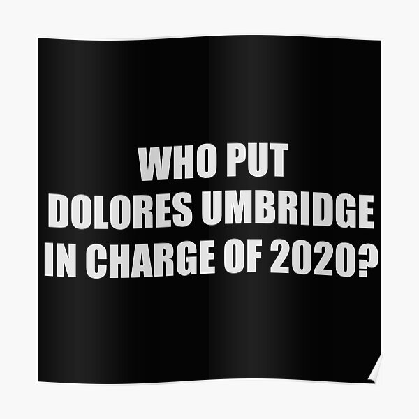Wer hat Dolores Umbridge für 2020 verantwortlich gemacht? Poster