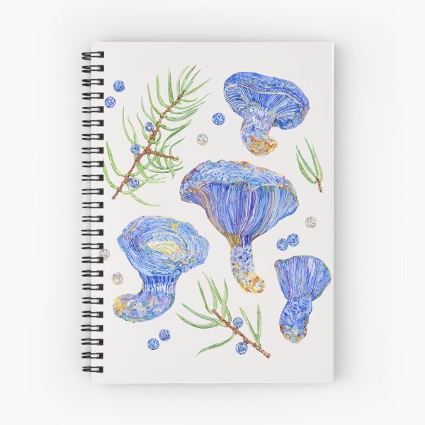 Item preview, Indigo Milk Cap Mushroom and Juniper - Eggshell designed and sold by beccaboyce.
