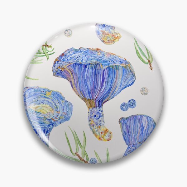 Item preview, Indigo Milk Cap Mushroom and Juniper - Eggshell designed and sold by beccaboyce.
