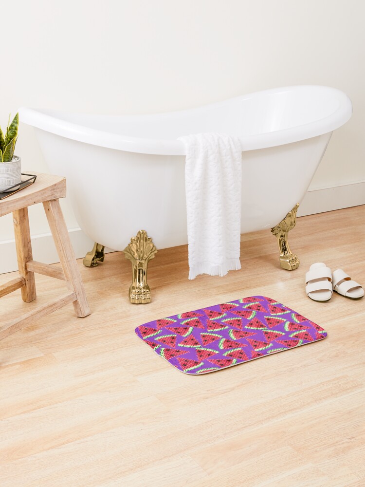Thumbnail 2 of 6, Bath Mat, Funky Melons designed and sold by pixiepatterns.
