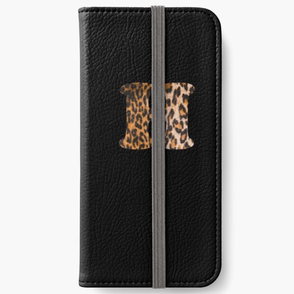 Letter H leopard print iPhone Wallet