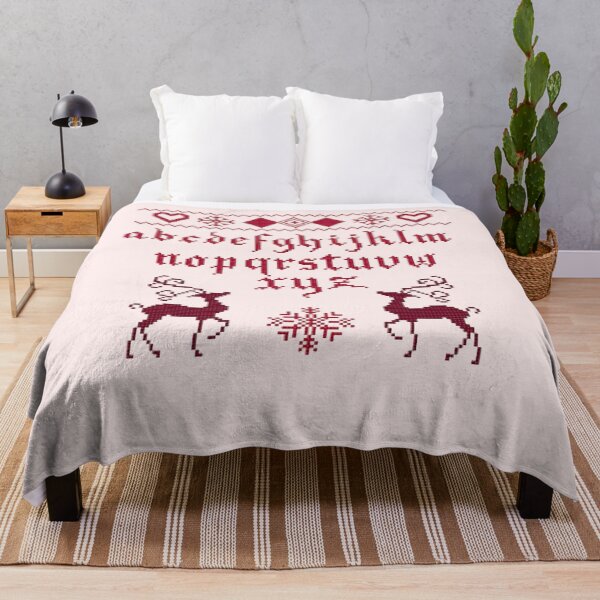 Item preview, Cross Stitch Reindeer Alphabet Stitching Vintage Christmas Gift designed and sold by TopTeeShop.