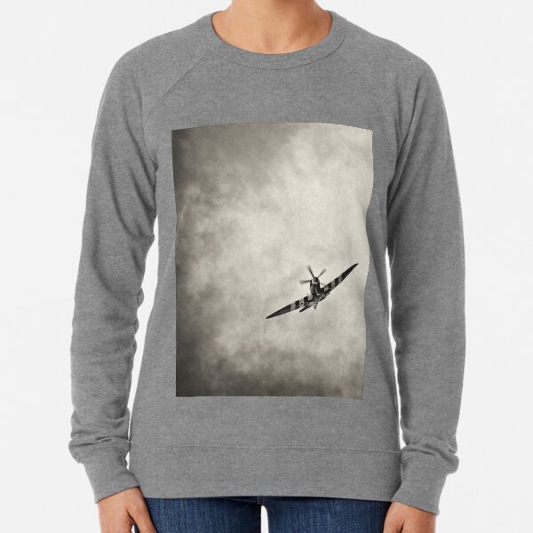 Spitfire in stormy clouds Lightweight Sweatshirt