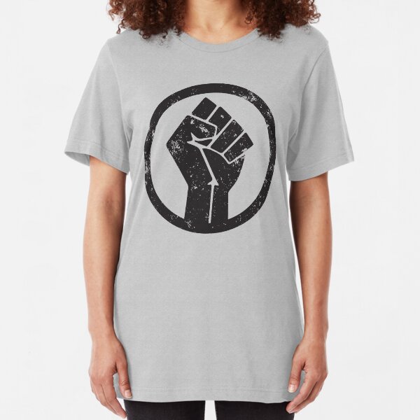 BLACK POWER RAISED FIST Slim Fit T-Shirt