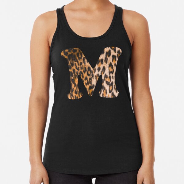 Letter M leopard print Racerback Tank Top