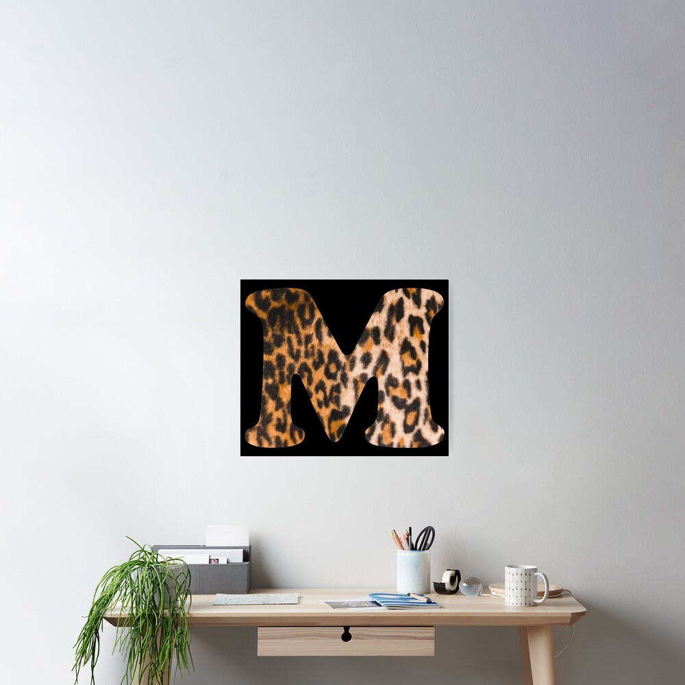 Letter M leopard print Poster