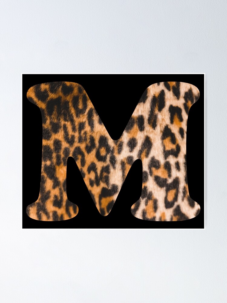 Alternate view of Letter M leopard print Poster