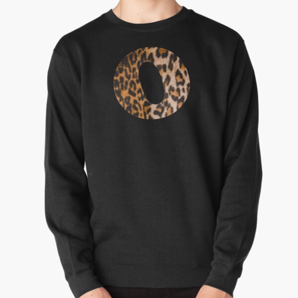 Letter O leopard print Pullover Sweatshirt