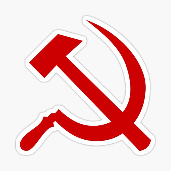 Red Hammer and Sickle Sticker