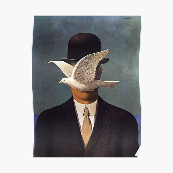 Homme au chapeau melon par Rene Magritte Poster