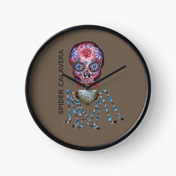 SPIDER CALAVERA by FrankenDuo kiwi brown Clock
