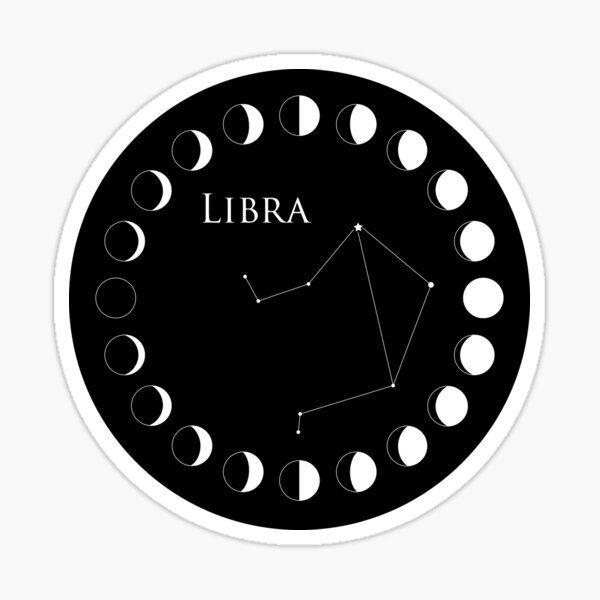 Libra Zodiac Astrology Sign Constellation Moon Phase Sticker