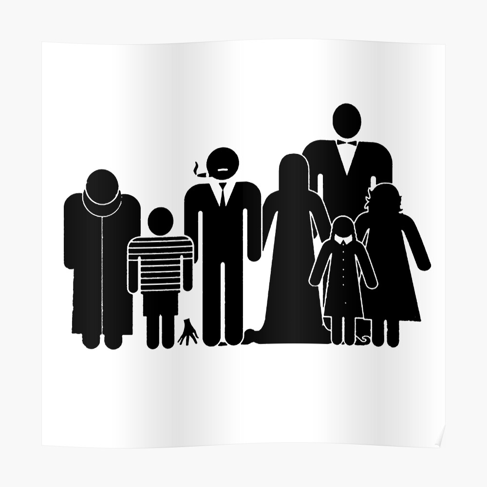 Download Addams Family Silhouette Sticker By Jack Oc Redbubble