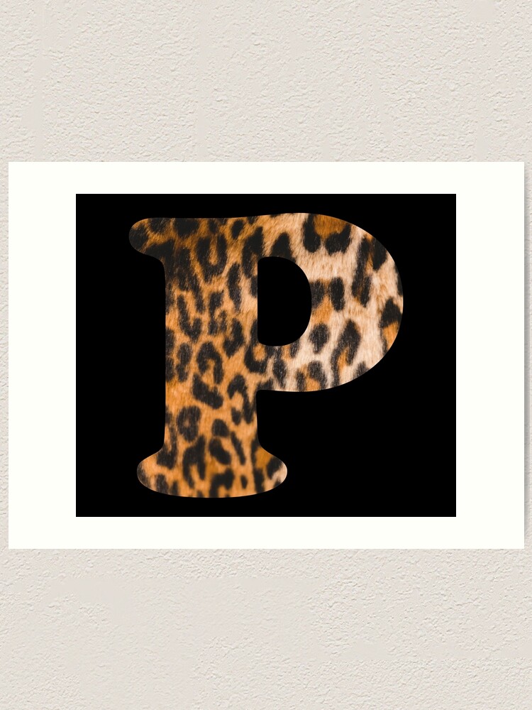 Alternate view of Letter P leopard print Art Print