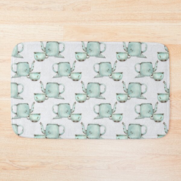 Item preview, Time for Tea, Vintage Duck Egg Blue Teapot and Cup designed and sold by RosalieReeves.