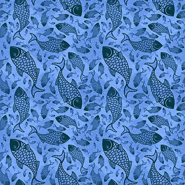 Artwork thumbnail, Blue Fish Pattern by everything4eva