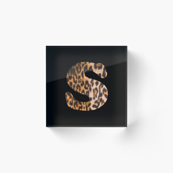 Letter S leopard print Acrylic Block