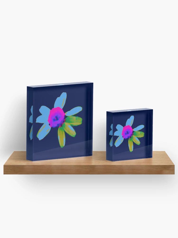 Thumbnail 3 of 5, Acrylic Block, Bright Daisy Abstract Colours designed and sold by DesignsofNote.