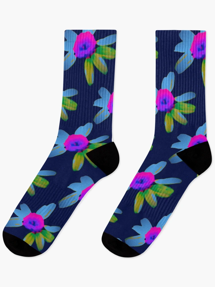Thumbnail 1 of 5, Socks, Bright Daisy Abstract Colours designed and sold by DesignsofNote.