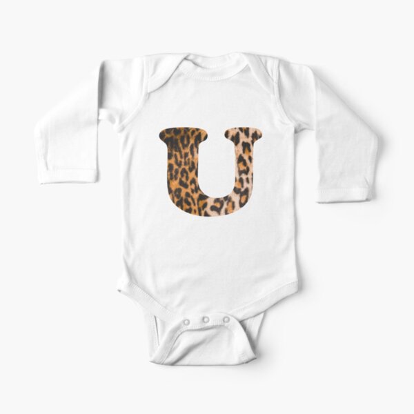 Letter U leopard print Long Sleeve Baby One-Piece