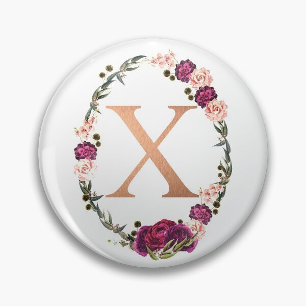 Item preview, Floral Gold Monogram ‘X’  designed and sold by PAPERPLAN.