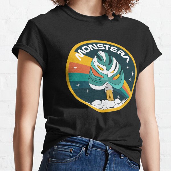 Monstera Variegata Variegated Rocket Space Nasa Vintage Colors Swiss Cheese Houseplant Classic T-Shirt
