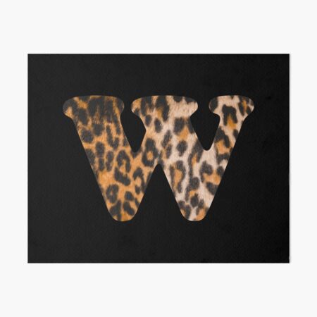 Letter W leopard print Art Board Print