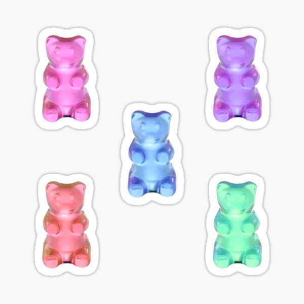 Item preview, rainbow gummy bear sticker set (pastel aesthetic) designed and sold by Elena  Diamantopoulou.
