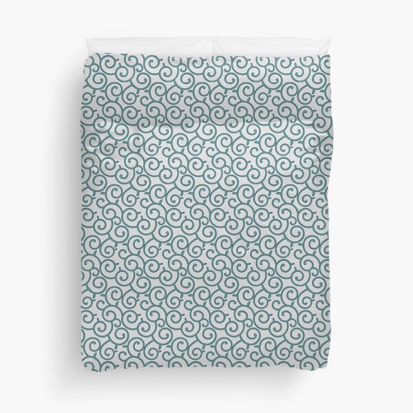 Japanese Karakusa Pattern - Green White Duvet Cover