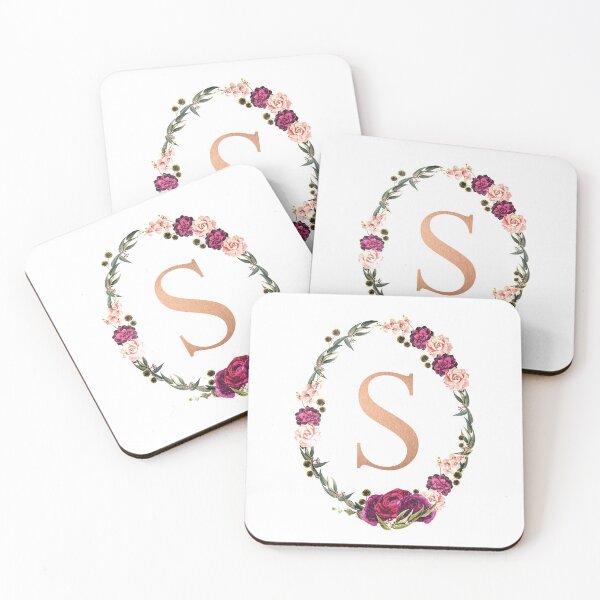 Item preview, Floral Gold Monogram ‘S’  designed and sold by PAPERPLAN.