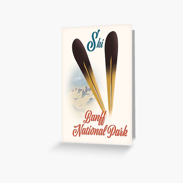 Banff National Park ski poster vintage style Greeting Card
