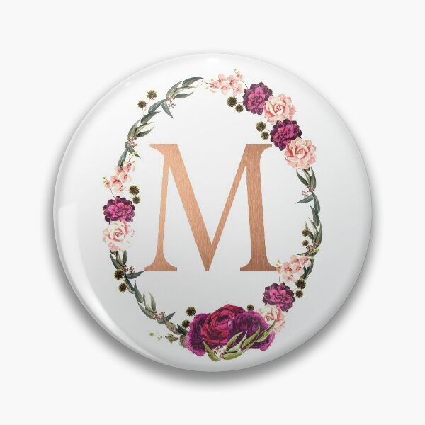Item preview, Floral Gold Monogram ‘M’  designed and sold by PAPERPLAN.