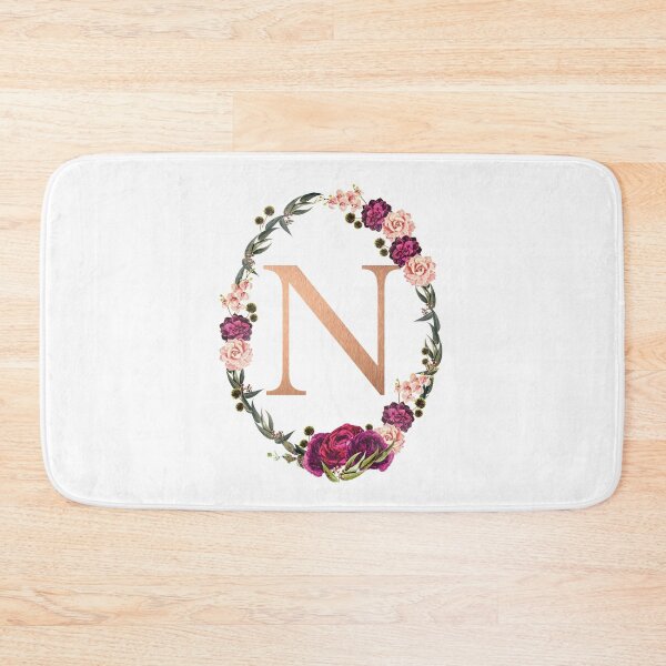 Item preview, Floral Gold Monogram ‘N’  designed and sold by PAPERPLAN.