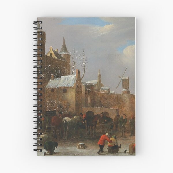 Item preview, Winter Medieval farmstead scene - claes molenaer  designed and sold by Vintage Designs +.