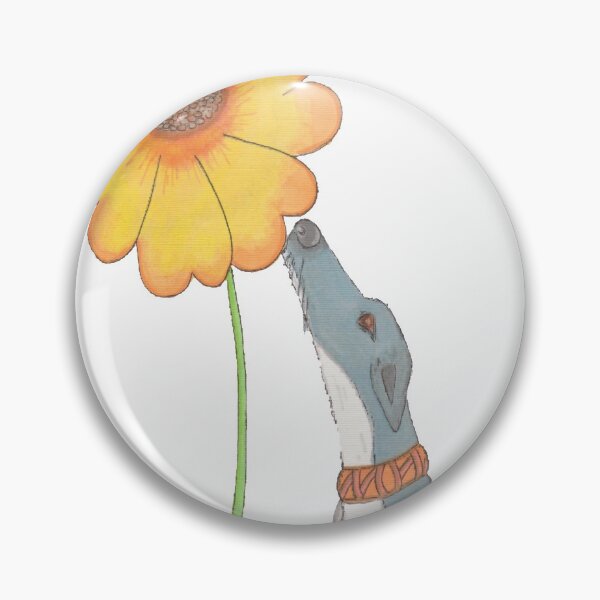 Item preview, Just Sniffing Sunshine - Greyhound with a Flower designed and sold by JaneWrenArt.